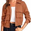 Onedreamer Onedreamer Women'S Military Safari Cropped Jackets Button Down Lightweight Oversized Utility Anorak Coat With Pockets | Coats, Jackets & Vests