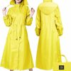 Rikuy Women'S Raincoats Waterproof Lightweight Raincoat For Women With Hood Outdoor Windbreaker Rain Jacket Adjustable Waist | Coats, Jackets & Vests