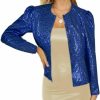 CARUHIF Women'S Sequin Jacket Button Long Sleeve Casual Party Sparkle Blazer | Coats, Jackets & Vests