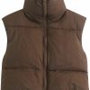 Hixiaohe Hixiaohe Women'S Winter Crop Vest Puffer Lightweight Stand Collar Padded Vest Zip Up Sleeveless Jacket | Coats, Jackets & Vests