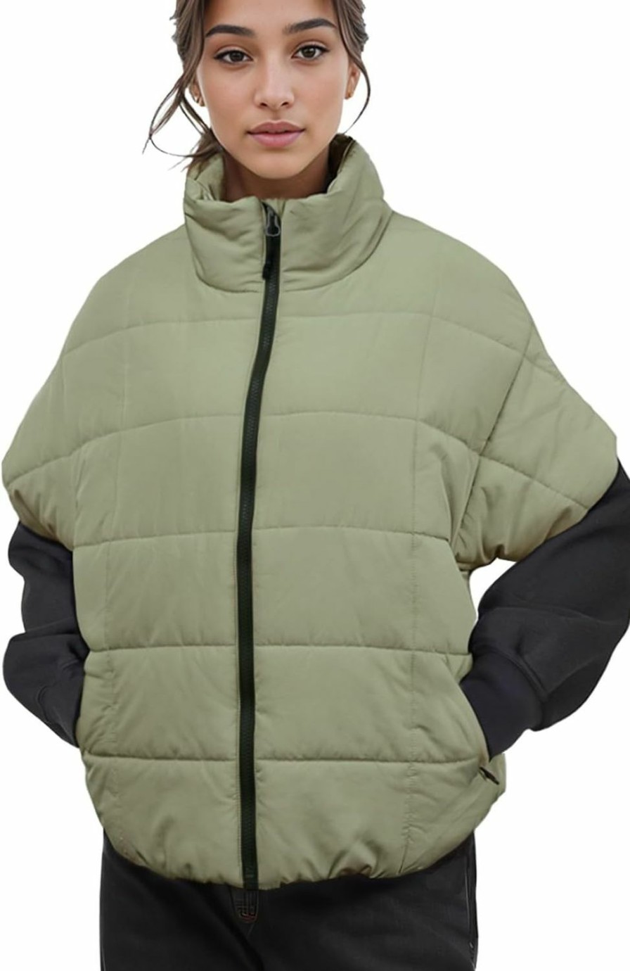 Waitfairy Waitfairy Women'S Puffer Vest Winter Quilted Jackets Lightweight Stand-Up Collar Outwear With Pocket | Coats, Jackets & Vests