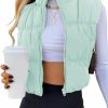 Athlisan Athlisan Womens Cropped Puffer Vest Zip Up Stand Collar Lightweight Sleeveless Padded Gilet With Pockets | Coats, Jackets & Vests