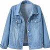 Locachy Locachy Women'S Casual Denim Jacket Solid Color Basic Long Sleeve Jean Jacket Coat | Coats, Jackets & Vests