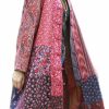 NFYM Women'S Trench Coat Long Cotton Linen Floral Print Jacket Cottagecore Clothing Patchwork Outwear Each Piece Unique | Coats, Jackets & Vests