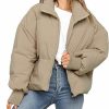 InterNos Women'S Winter Stand Collar Zip Puffer Jacket Baggy Short Padded Down Coats | Coats, Jackets & Vests