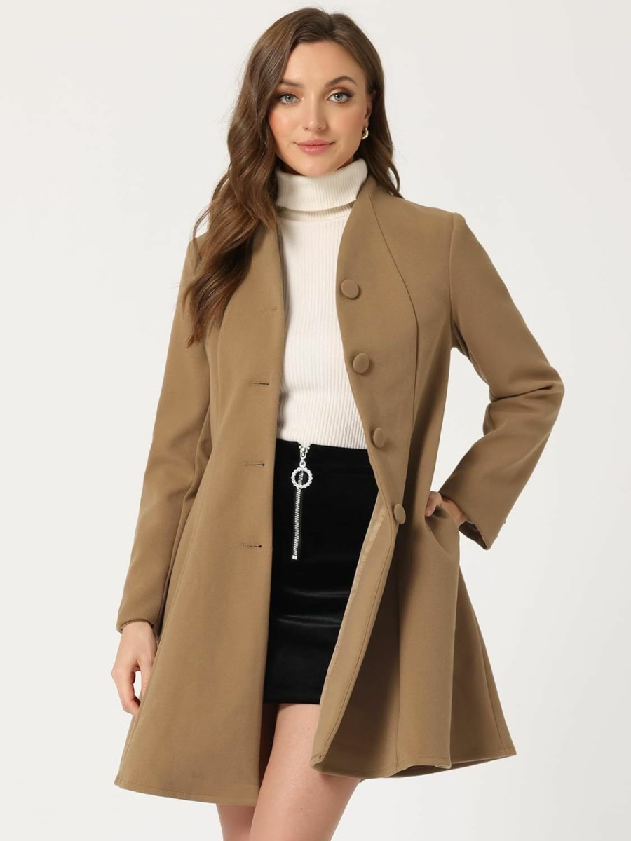 Allegra K Allegra K Women'S Single Breasted Long Sleeve Mid-Long Winter Coat | Coats, Jackets & Vests