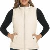 YESLIFE Yeslife 2024 Women'S Outwear Quilted Vest With One Inside Pocket - Stand Collar Lightweight Padded Gilet For Women | Coats, Jackets & Vests