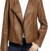 Cole Haan Cole Haan Women'S Fully Lined Wing Collar Leather Coat | Coats, Jackets & Vests