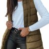 Veatzaer Veatzaer Women Long Vest Solid Color Sleeveless Hood Winter Puffer Vest Outwear | Coats, Jackets & Vests