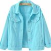 ebossy Ebossy Women'S Candy Color Denim Jacket Relaxed Fit Casual Jean Trucker Jacket | Coats, Jackets & Vests