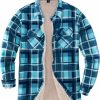 ThCreasa Thcreasa Womens Sherpa Fleece Lined Flannel Shirt Jacket Warm Button Up Plaid Shirt Jac (Sherpa Fleece Throughout) | Coats, Jackets & Vests