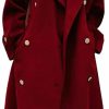 chouyatou Chouyatou Women'S Winter Double Breasted Midi Long Wool Pea Coat Notch Lapel Winter Trench Coat | Coats, Jackets & Vests