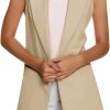 SCUSTY Scusty Black Cardigans Vests For Women Long Open Front Sleeveless Blazer Jackets | Coats, Jackets & Vests