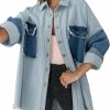 Dokotoo Dokotoo Jean Jacket Women Oversized Patchwork Fashion 2023 Shacket Jacket Women Long Boyfriend Button Down Shirts | Coats, Jackets & Vests