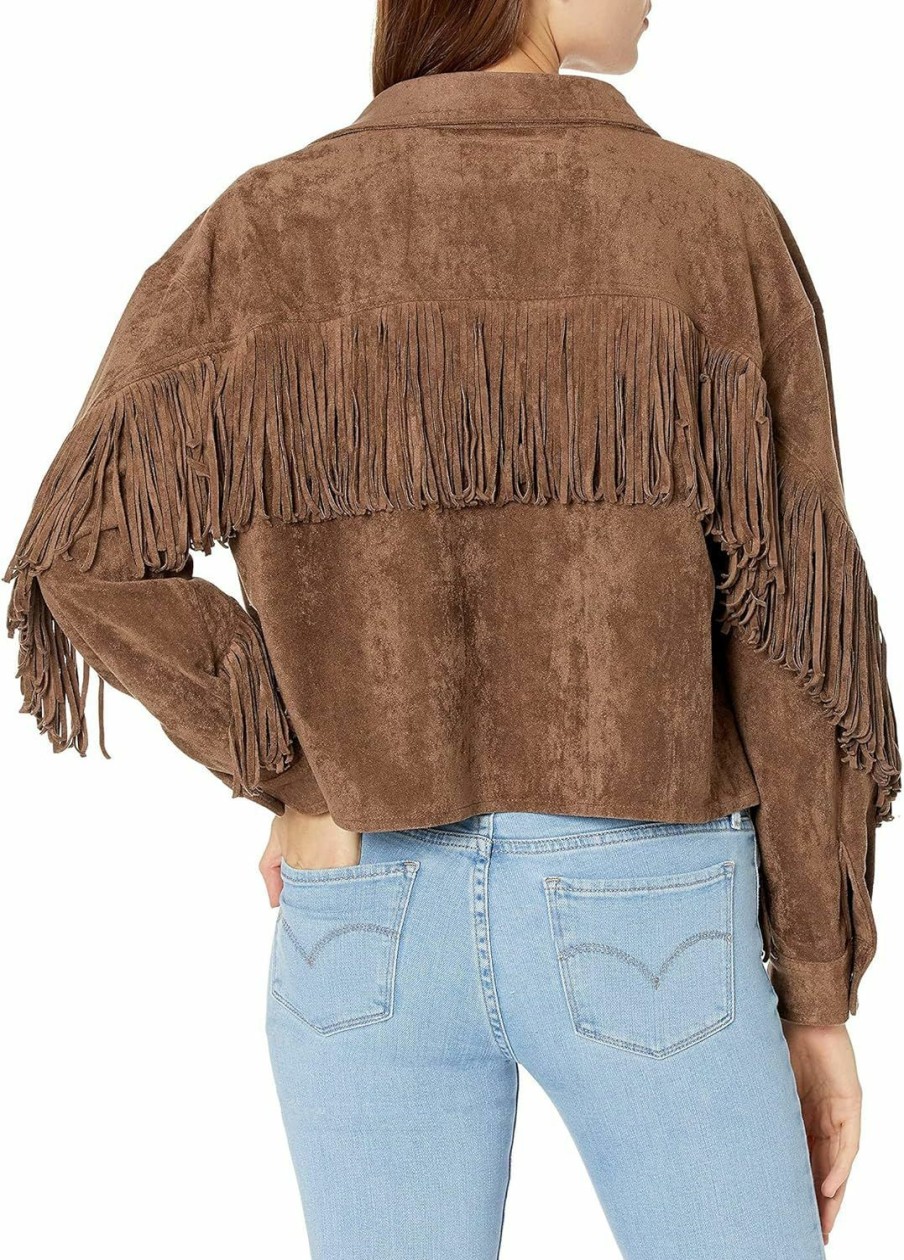 [BLANKNYC] [Blanknyc] Womens Luxury Clothing Faux Suede Fringe Shirt Jacket, Comfortable & Stylish Coat | Coats, Jackets & Vests