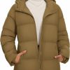 MAGCOMSEN Magcomsen Women'S Down Jacket With Hood Lightweight Thermal Quilted Coat With Pockets Zip-Up Winter Warm Puffer Jacket | Coats, Jackets & Vests