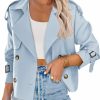 Saodimallsu Saodimallsu Women Crop Double Breasted Trench Coat Raglan Sleeve Work Office Cropped Jacket With Pockets | Coats, Jackets & Vests