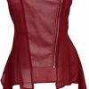 eVogues Apparel Evogues Women'S Sleeveless Sheer And Faux Leather Panel Fashion Vest Jacket | Coats, Jackets & Vests