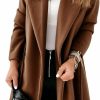 Ladiyo Womens Classic Coat Lapel Collar Open Front Belted Long Jacket | Coats, Jackets & Vests