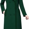 Aprsfn Aprsfn Women'S Double-Breasted Notched Lapel Midi Wool Blend Pea Coat Jackets | Coats, Jackets & Vests