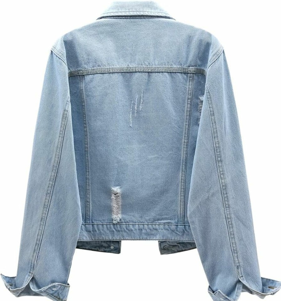 Kedera Kedera Womens Denim Jackets Distressed Ripped Long Sleeve Jean Jacket Coats | Coats, Jackets & Vests