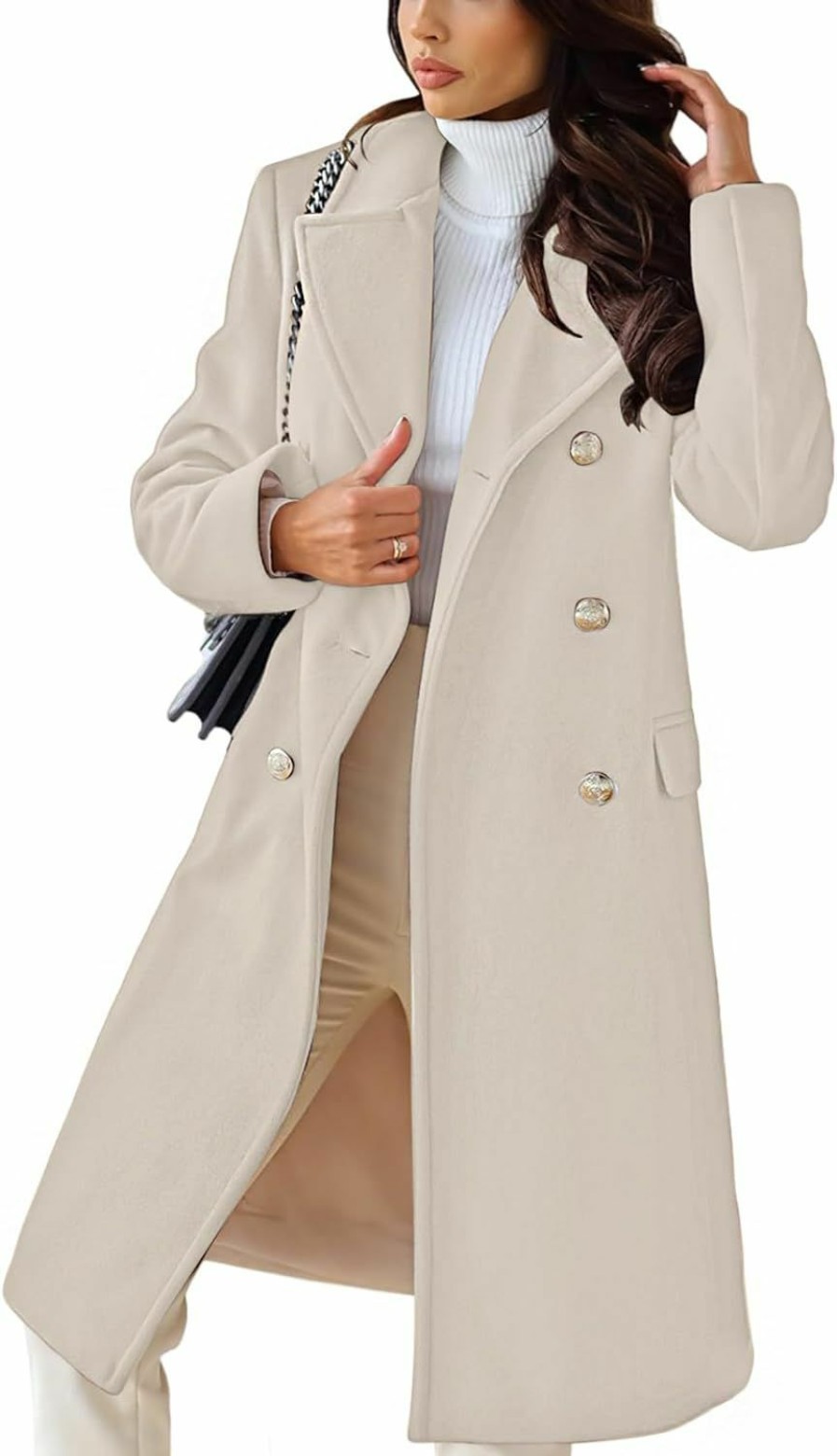 CHARTOU Chartou Women'S Winter Jacket Double-Breasted Wool Blend Warm Long Trench Coat | Coats, Jackets & Vests