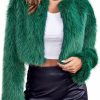 Danedvi Danedvi Women'S Fashion Cropped Faux Fur Jacket Long Sleeve Open Front Cardigan Casual Fluffy Parka Shaggy Short Coat | Coats, Jackets & Vests