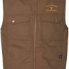 PARAMOUNT NETWORK Paramount Network Yellowstone Logo Officially Licensed Canyon Cloth Brown Vest (L, L) | Coats, Jackets & Vests