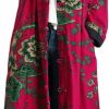 LZJN Lzjn Women'S Cotton Linen Trench Coat Floral Print Long Jacket With Pockets | Coats, Jackets & Vests