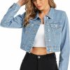 Dilgul Dilgul Women'S Denim Jackets Long Sleeves Button Down Jean Jacket With Pockets | Coats, Jackets & Vests