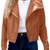 luvamia Luvamia Faux Leather Jackets For Women Zip Up Lapel Collar Motorcyle Biker Short Jacket Pu Leather Blazer Long Sleeves | Coats, Jackets & Vests