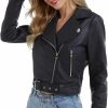 DIASHINY Diashiny Faux Leather Jacket For Women Crop Short Cropped Pu Slim Zip Up Moto Biker Coat Motorcycle Jackets | Coats, Jackets & Vests