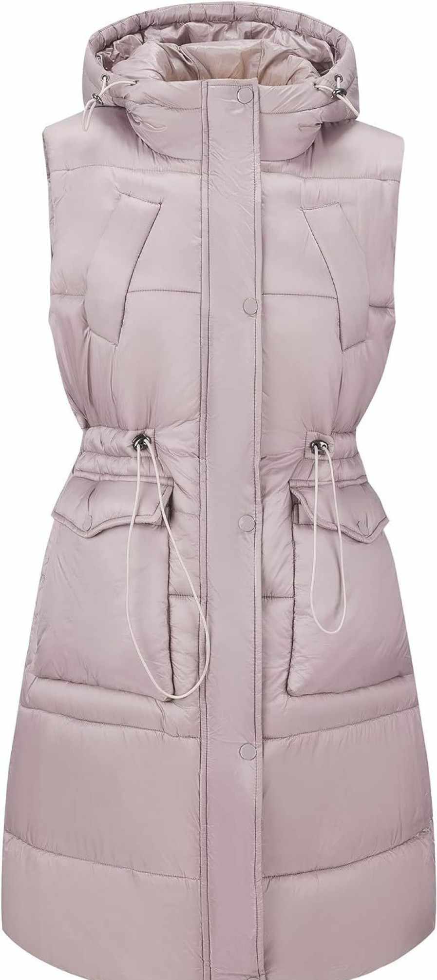 RISISSIDA Risissida Women Long Loose Puffer Vest Quilted Hooded Spring Fall Fashion, Lightweight Padded Oversized Thermal Gilet | Coats, Jackets & Vests