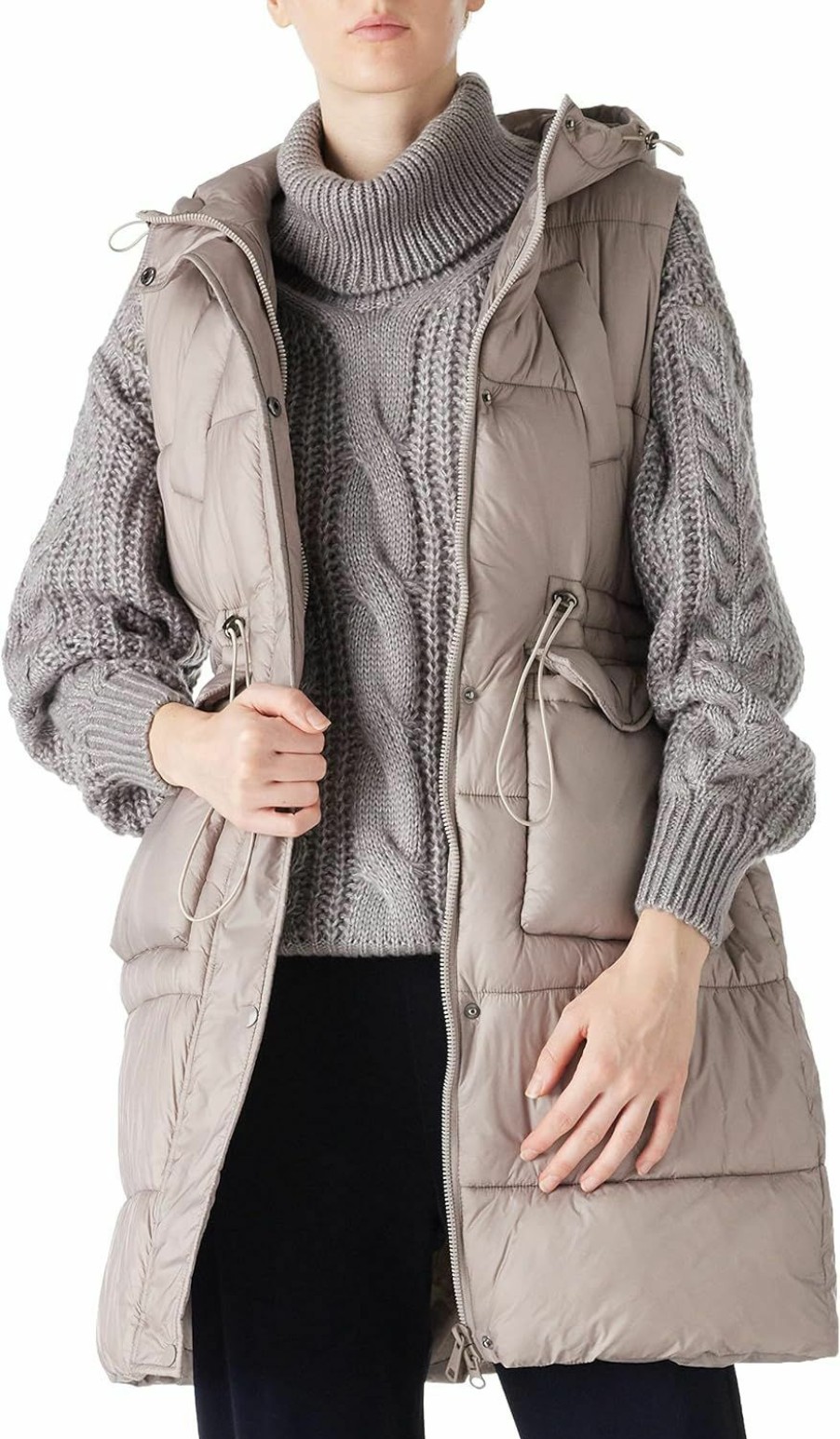 RISISSIDA Risissida Women Long Loose Puffer Vest Quilted Hooded Spring Fall Fashion, Lightweight Padded Oversized Thermal Gilet | Coats, Jackets & Vests