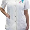 CHARLENE Charlene Anna Jacket Short-Sleeve Salon Uniform (Ds Logo) | Hair Stylist | Water-Repellant | Machine Wash | Snap Closure | Coats, Jackets & Vests