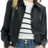 GOELIA Faux Leather Jacket Women Black Turndown Collar Button Up Open Front Blazer Jacket | Coats, Jackets & Vests