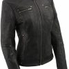 Milwaukee Leather Milwaukee Leather Sfl2801 Women'S 'Racer' Black Stand Up Collar Motorcycle Fashion Leather Jacket | Coats, Jackets & Vests