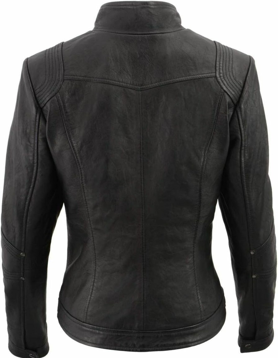 Milwaukee Leather Milwaukee Leather Sfl2801 Women'S 'Racer' Black Stand Up Collar Motorcycle Fashion Leather Jacket | Coats, Jackets & Vests