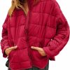 GeGekoko Gegekoko Women'S Lightweight Oversized Long Sleeve Zip Water Resistant Packable Puffer Jacket Warm Short Winter Coat | Coats, Jackets & Vests