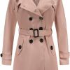 NANJUN Nanjun Women'S Double-Breasted Trench Coat Classic Lapel Overcoat Slim Outerwear Waterproof Coat With Belt Buckle | Coats, Jackets & Vests