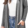 Veryoung Women'S Lightweight Cardigan Casual Soft Long Sleeve Floral Knit Cardigans With Pockets High Low Hem Draped Duster | Coats, Jackets & Vests