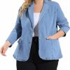 Agnes Orinda Agnes Orinda Women'S Plus Size Denim Jackets Elegant Jean Lapel Work Blazers 2024 | Coats, Jackets & Vests