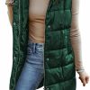 EVALESS Evaless Womens Long Puffer Vest Quilted Hooded Sleeveless Zip Up Down Jacket Winter Warm Lightweight Gilet Coat Outerwear | Coats, Jackets & Vests