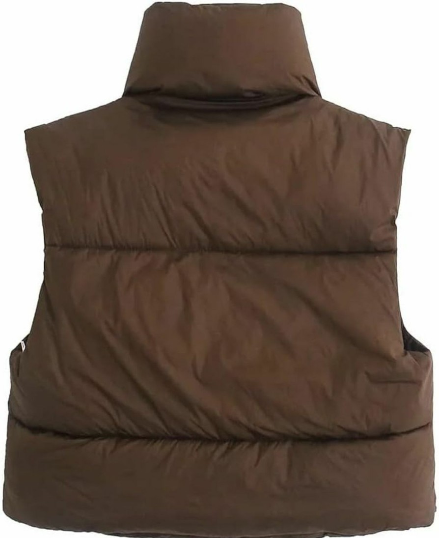 KEOMUD Keomud Women'S Winter Crop Vest Lightweight Sleeveless Warm Outerwear Puffer Vest Padded Gilet | Coats, Jackets & Vests