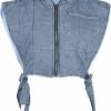 UATKIMI Women'S Cropped Denim Cotton Vest Sleeveless Zip Up Puffer Padded Gilet Bubble Jacket With Hood | Coats, Jackets & Vests