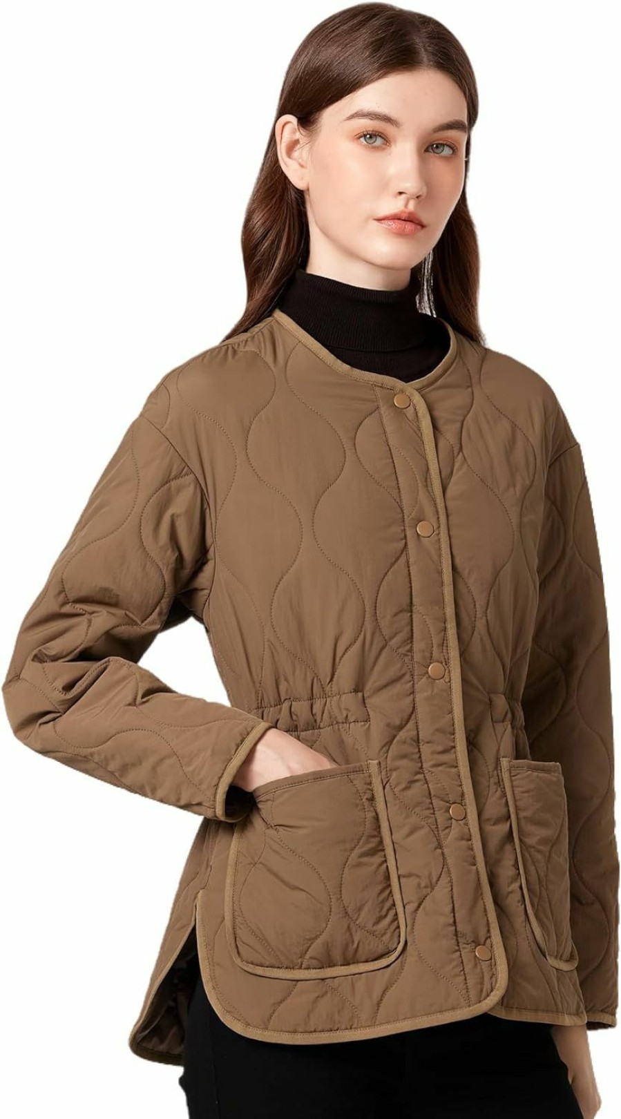 ROYAL MATRIX Royal Matrix Women'S Quilted Jacket Lightweight And Padded Trendy Coat Button Down Jacket With Pockets | Coats, Jackets & Vests