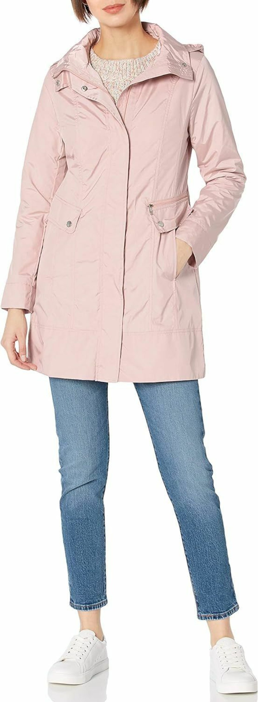 Cole Haan Cole Haan Women'S Packable Hooded Rain Jacket With Bow | Coats, Jackets & Vests