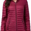 32 DEGREES 32 Degrees Women'S 3/4 Ultra-Light Down Jacket| Slim Fit | Detachable Hood | Water Repellant | Coats, Jackets & Vests