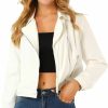 Allegra K Allegra K Women'S Chic Denim Jackets Notched Collar Inclined Zip Closure Biker Motocycle Jacket Outerwear | Coats, Jackets & Vests