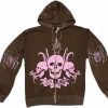 COOLMONAR Coolmonar Women Rhinestone Spider Skull Print Streetwear Hoodies Goth Harajuku Y2K Grunge Punk Jacket | Coats, Jackets & Vests